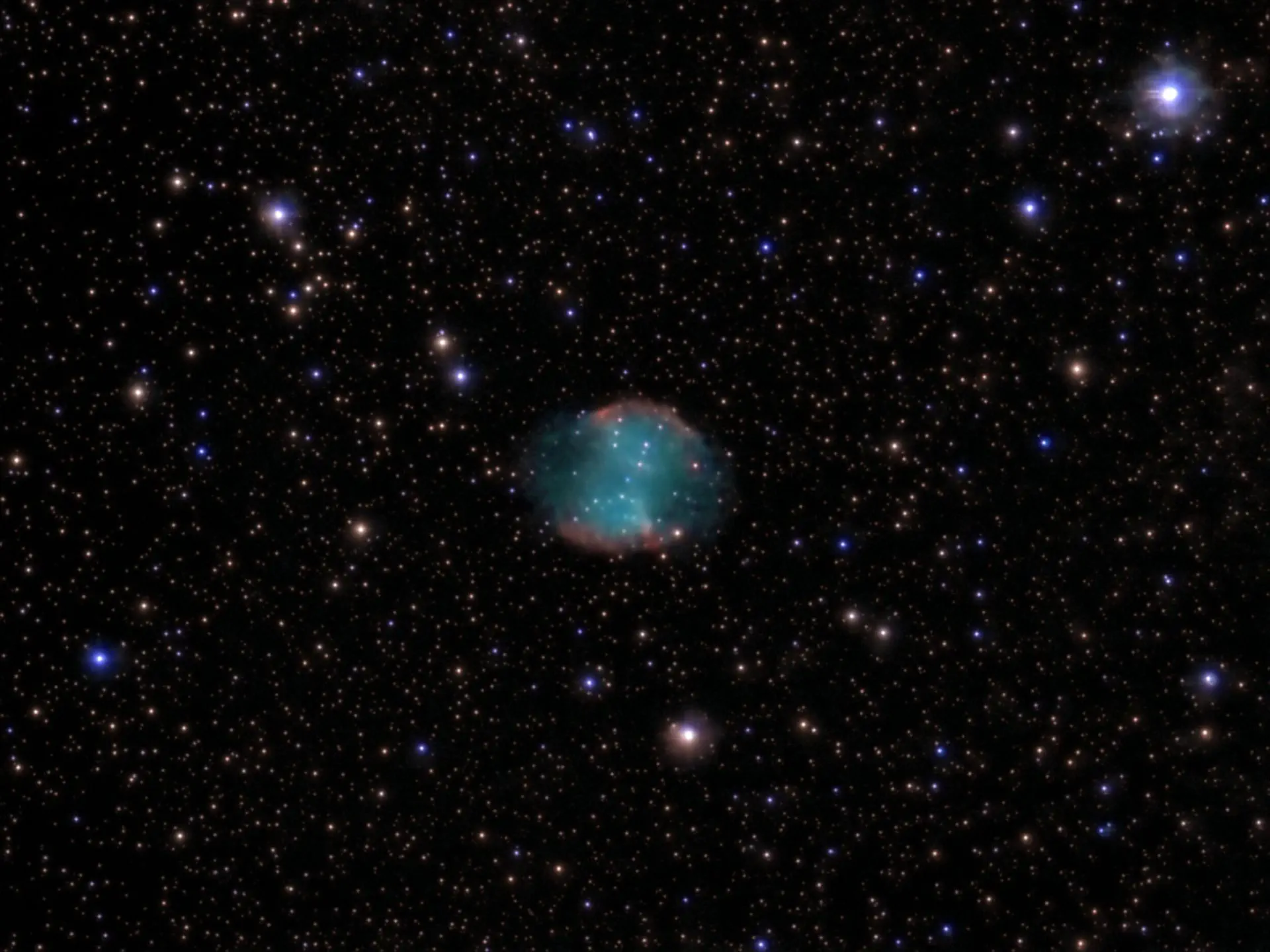 Hantelnebel M27 aufgenommen mit dem Seestar S30 Pro des Astroclub Radebeul e.V.