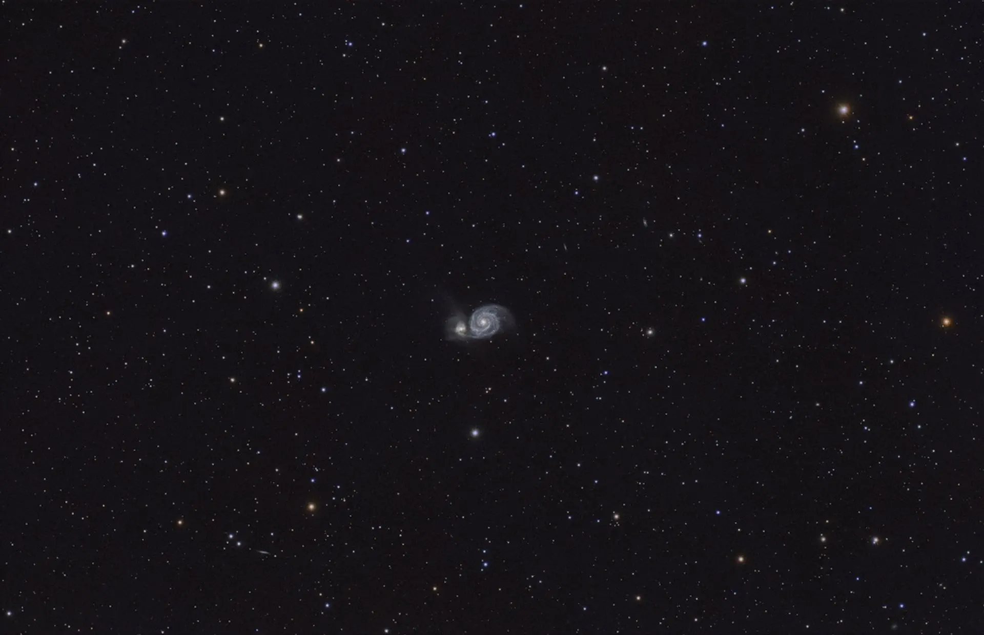 Whirlpoolgalaxie M51 aufgenommen mit dem Seestar S30 Pro des Astroclub Radebeul e.V.