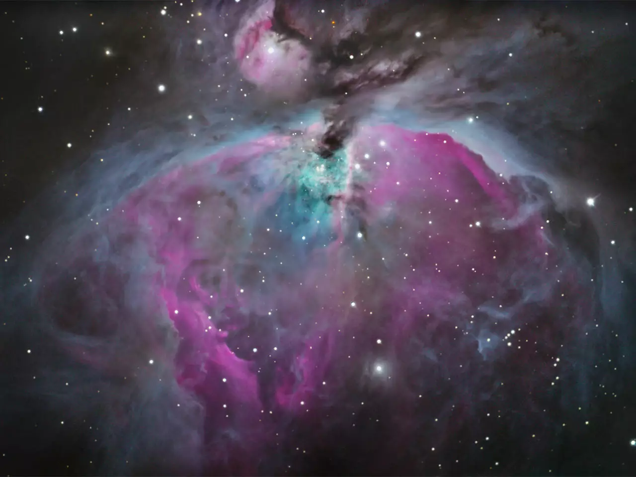 Mit dem Maksutov Teleskop aufgenommenes Foto vom M42