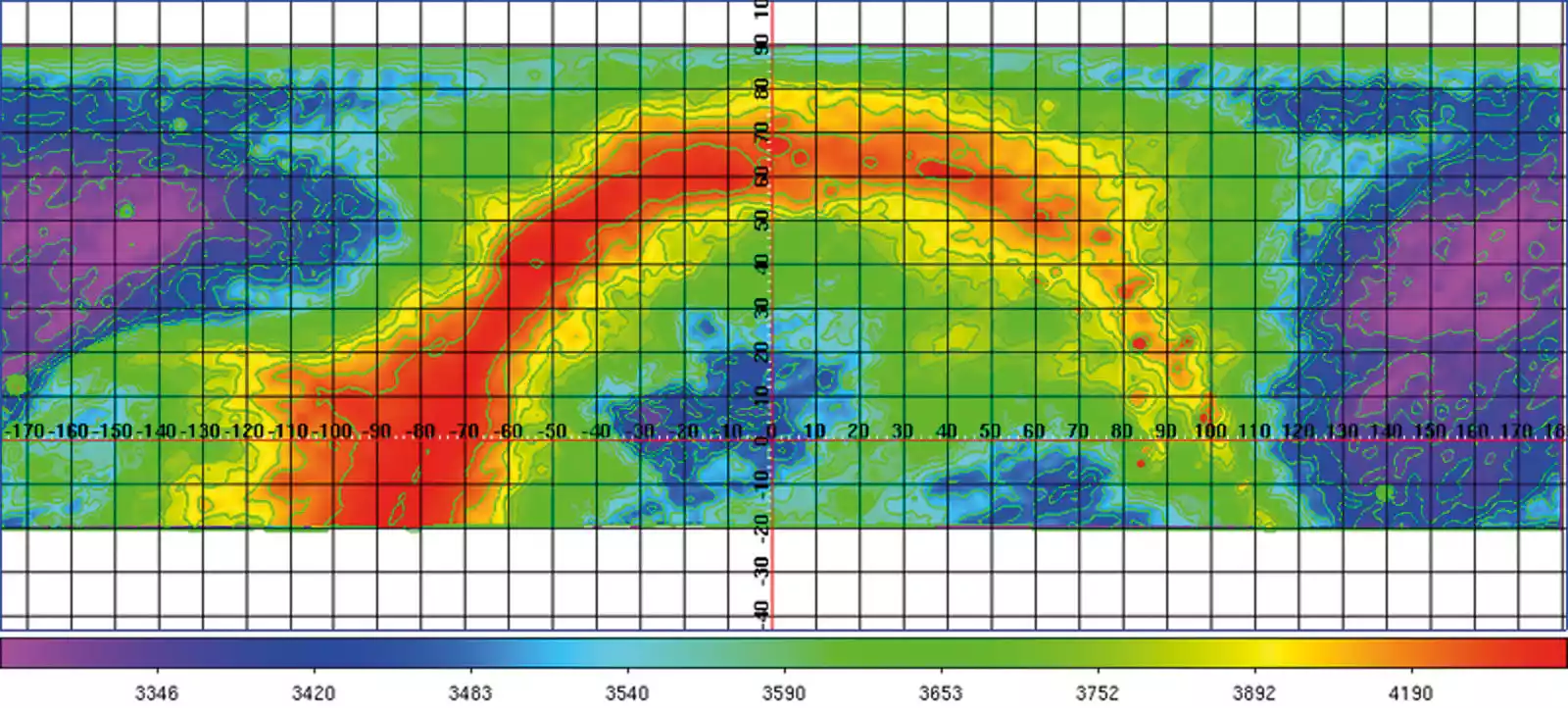 Auswertungsdiagramm für die Daten des Radioteleskop der Sternwarte Radebeul