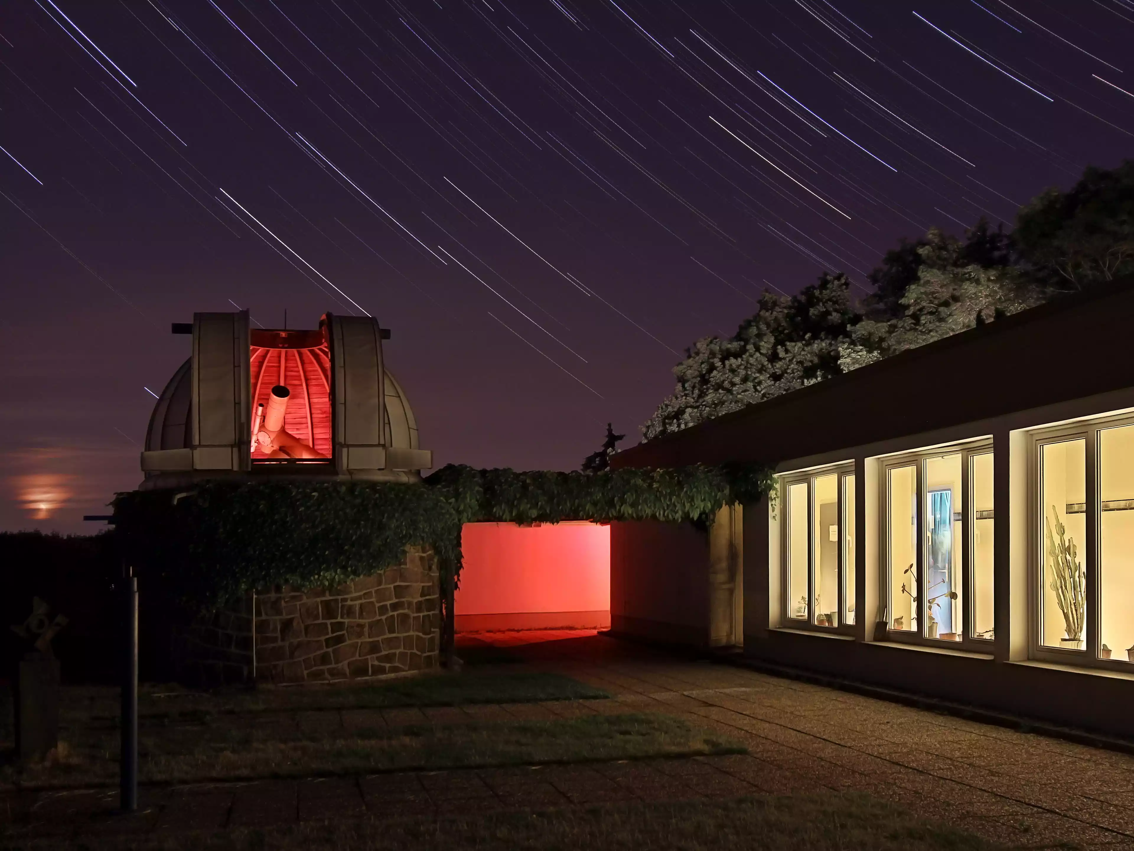Zeiss Coudé Refraktor auf der Beobachtungsterrasse der Sternwarte Radebeul